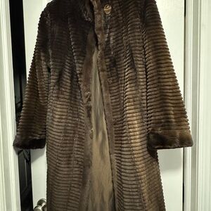 Elegant Brown Sheared Mink reversible Coat